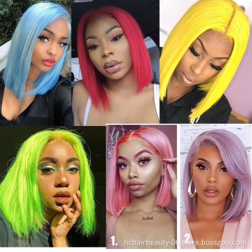 Short Lace Front Human Hair Wigs Blonde 613 Human Hair Lace Frontal Wig Brazilian Hair Blonde Bob Wig For Black Women 613 Blonde